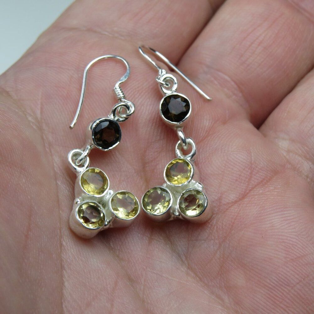 $350 4CT CITRIN Sterling Silver Earring